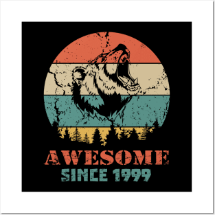 Awesome Since 1999 Year Old School Style Gift Women Men Kid Posters and Art